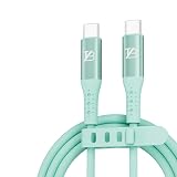 【TYB】タイプc 充電 ケーブル シリコン 65W Type-C 充電ケーブル ノートパソコン充電 usb-c 急速充電 高速データ転送 スマホ シリコンケーブル 1m/2m (ミントグリーン, TYPE-C TO TYPE-C（2m）)