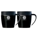 アスベル マグカップ 真空断熱マグカップ 330ml ブラック 同色2個セット MG-S330N ｜ マグ カップ 保温 保冷 フタ付き オフィス 330 コーヒー 紅茶 ステンレス 蓋付き ハンドル ドリップ