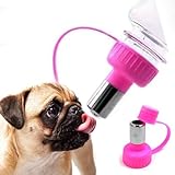 Roczential ペット用ウォーターノズル ペット 犬 猫 水筒 給水 ウォーターボトル ノズル 散歩 水 散歩グッズ 犬用給水ボトル 水飲み 直飲ノズル ボトル 持ち運び 簡単取り付け（ピンク）