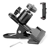 Hemmotop 雲台 クリップ カメラ マウント 強力 VIVE 一眼レフ ストロボ 適応 カメラスタンド 最大荷重1KG 360度回転可