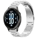 [SeGinn] Garmin Venu 4 41mm/Venu 3S/Xiaomi Watch S4 41mm 対応 交換バンド ステンレス製 サイズ調節可能 調整工具付き 18mm 交換ベルト ストラップ ビジネス風 Huawei Watch GT 6 41MM/GT 5 Pro 42mm バンド（黒）