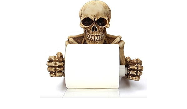 髑髏 ドクロ 面白いトイレットペーパーホルダー 壁掛け タオル 掛け タオルハンガー 強力ステッカー トイレ 収納 壁に傷つけない ペーパーホルダー紙巻器 インテリア デザイン 取り付け簡単 浴室 トイレ 家庭用 カッコいい トイレットペーパーホルダー Amazon