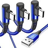 USB Type C ケーブル L字【3本セット 1m/2m/2m】Sweguard USB-A & USB C ケーブル【PD& QC3.0 急速充電】iPhone 17 16 15 Pro Max,アイフォン15 16 17，,iPad Pro,Samsung Galaxy S25 S24 S23,Sony,Xiaomi,Huawei,Pixel 等Type C機種対応(青)
