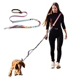 PUKAKO 犬 リード 犬のリード ショルダーリード 犬用リード 中型犬 大型犬 小型犬 犬の 斜めがけリード 肩掛け 散歩 ペット用品 軽量 肩 ハンズフリー レーニングリード マカロン