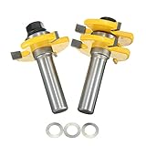2pcs 1\/2 inch shank tongue & groove router bit set 3 teeth