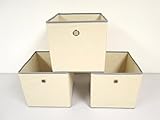 Fabric Storage Bin in Beige - Set of 3 by Proman Products