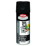 Krylon K01613A00 Semi Flat Black Five Ball Interior/Exterior SPR, 12 Oz by Krylon