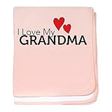 CafePress – I Love My Grandmaベビーブランケット – スーパーソフトベビー毛布、新生児おくるみ ピンク 05874970686832E