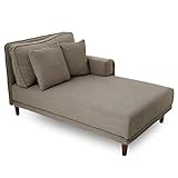 ソファ カウチソファ 片肘 男性 余裕 ワイド座面 ファブリック 天然木脚 左アーム 1人掛け ライトグレー