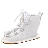 ベビーサンダル　赤ちゃん ローマサンダル 　涼しい 柔らかいサンダル　ビーチサンダル　PUレザーサンダル　軽量　耐摩 ベビー　可愛い　包帯式　シューズ　ホワイト　男女兼用　ブラック　12-18ヶ月に対