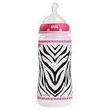 NUK Orthodontic Silicone BPA Free Nipple Bottle 10 Ounce Single Pk Animal Prints by NUK [並行輸入品]