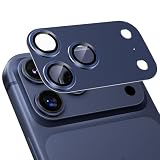 Podick レンズカバー iPhone 17Pro 用 カメラフィルム 全面保護 アルミ合金製 強化ガラス 傷防止 レンズ保護 耐衝撃 アイフォン17プロ 用 カメラ保護 高透過率 黒縁取り 露出オーバー防止 カメラレンズプロテクター ディープブルー