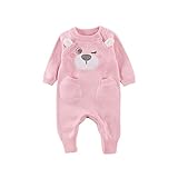 Baby Nest ベビー服 長袖カバーオール ロンパース 女の子 男の子 コットン100% 秋冬用 ピンク 9-12M
