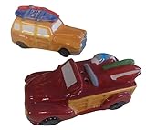 Woody Car with Surfboard Salt and Pepper Set 8.9cm Long