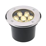 omshine　5W AC/DC 12V 埋め込み式LED　スポットライト 550LMハイパワー　強化ガラス　IP67防水対応 　ガーデンライト 玄関先 屋外照明 遊歩道 (7W, 2800-3500