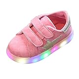LEDスニーカー キッズスニーカー 光る靴 男女通用 子供用 13cm-18.2cm カップル hibote ピンク 28=内径17.2cm
