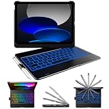 typecase Flexbook キーボードケース iPad 第11世代 (A16 2025) iPad 第10世代 (10.9インチ 2022年) - トラックパッドなし 11色バックライト 360°回転 7つの使用モード 薄型&軽量 - ブラック