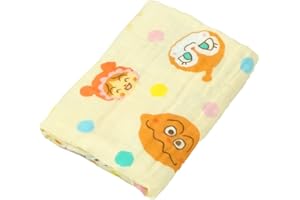 アンパンマン ガーゼケット 綿100％ お昼寝ケット 85×115cm お昼寝ふとん 肌掛け 夏用 ジュニアケット ベビーケット キッズ 子供 入園 園児 保育園 幼稚園 あんぱんまん キャラクター 2315300 (イエロー)