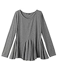 Angeliebe エンジェリーベ マタニティ 授乳口付き 裾 フレア トップス 妊婦服 長袖 産前 産後 フリー チャコール グレー 20943 20943300