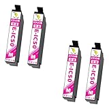 【稲妻トナー】エプソン Epson 用 IC50 インク マゼンタ 互換インクカートリッジ 計4本 ICM50 対応機種:EP-702A EP-704A EP-774A EP-705A EP-802Aなど