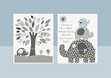 DesignByMaya Children Art Before you were Gray Baby blue White Taylor Branson Elephant Nursery Wall 