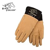Black Stallion ブラックスタリオン プレミアム スプリット ディアスキン （鹿革） TIG溶接用 ショートカフ グローブ (L)