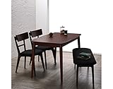 モダンスタイリッシュダイニングテーブル4点セット 天然木 引き出し付 【テーブル1＋チェア2＋ベンチ1】 (【テーブル幅115cm】)