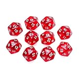 Yourandoll 10個 多面体ダイス D20サイコロ 20面ダイス 20mm Dungeons and Dragons DND TRPG MTGサイコロなどテーブルゲーム用 (透明 レッド)