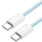 USB C to Type C ケーブル 充電ケーブル PD対応 60W 3A 急速充電 高速 データ転送 断線防止 1m ブルーホワイト 互換iPhone15シリーズ/Galaxy/Pixel/Xperia/Redmi/Switch/MacBook Pro/iPad Air/Pro/mini6など