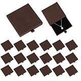 Sweet Plus 薄型 ギフトボックス ラッピング 箱 アクセサリー ジュエリー ネックレス プレゼント用 ハンドメイド パッケージ スポンジ台付き (ブラウン/10*10*1.7cm/20個)