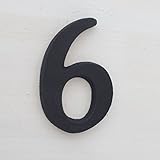 シンプルブラック! 真鍮レター50mm　数字　ナンバー 6