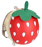 かわいい旅行バックパックキッズバッグイチゴのバックパック、ファッション[A]