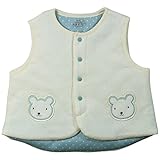 《H29年春物》(日本製) Pample Mousse(パンプルムース) ミニドビー接結動物ワッペン付き胴着 50~70cm/OW NO.DP-71515