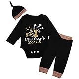 Domybest 3点セット 子供服 カバーオール ロンパース ベビー服 パジャマ 長袖 綿 女の子 0-18ヶ月 ブラック かわいい お出かけ 普段着 部屋着