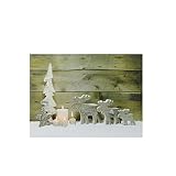 NorthLight Lightedキャンドルと冬ムースキャンバス壁アート、ブラウン