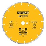 DEWALT DW4747 XP 12-Inch Dry Cutting Diamond Segmented Saw Blade with 1-Inch Arbor for Asphalt, Bric