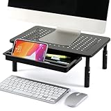 モニター台 卓上 モニタースタンド スチール製天板 パソコン台 机上台 小さい pc台 黑 スリム ディスプレイ 台 軽量 キーボード 台 自立式 パソコン台 高さ調整 モニタ台 コンパクト pcモニター台 安定 頑丈 パソコンモニター置き台小型 pcモニタースタンド 可愛い パソコンラック 卓上収納 整理整頓