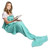 ファッションニットマーメイドテールBlanket for大人子供幼児用 M-56''x28'' グリーン Kid_mermaidBlanket_green