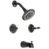 Designers Impressions 651694 Oil Rubbed Bronze Tub Shower Combo Faucet - Two Handle Mixer Design and