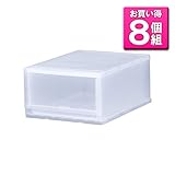 《8個セット》 収納ケース PLUST PHOTO（プラスト フォト）PH3401 １段 幅34×奥行45×高さ20.5cm (C) クリア
