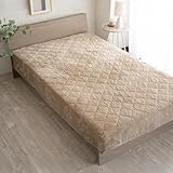 シルフィーズ ボックスシーツ 一体型 ダブル 140cm あったか ベージュ フランネル 冬 秋 全周ゴム 140×200 マチ35cm
