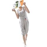 SALICO マタニティ オーバーオール ウエスト ゆったり ショートパンツ オールインワン レディース (フリー, グレー)