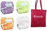 Thirsties Duo Wrap Size 1 Cloth Diaper Cover Gender Neutral Colors with Dainty Baby Reusable Bag Bun