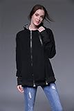 Onuneed(オンユニード) 3 In 1 ママコート マタニティ ロングパーカー 厚手 防寒 フリース カンガルー マタニティウェア 抱っこ袋付き 子供の着用 に最適 産後用 (L, ブラック) 