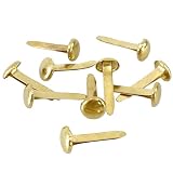 MYmama 割りピン 10個入り 平型/丸型 金/銀 4.5mm/6mm/8mm レザークラフト 留め具 クラフト用 手芸用品 (【8mm】ゴールド 平型)