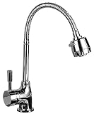 House keeper シャワー付き蛇口 水栓金具 シャワーヘッド 混合栓 温水冷水対応 水洗金具 シングルレバー 60cmホース付 蛇口 シンク 洗面台 台所 キッチン