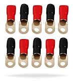 InstallGear 1/0 Gauge AWG Crimp Ring Terminals Connectors - 10-Pack (5 Positive 5 Negative) [並行輸入品]