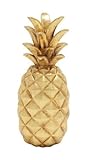 Deco 79 62362 Poly Stone Gold Pineapple Home Decor Product, 6"W/14"H