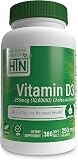 Health Thru Nutrition（ヘルス スルー ニュートリション）ビタミンd3 10000IUソフトジェルカプセル - 高濃度天然ビタミンd サプリメント、250mcgコレカルシフェロール、大豆フリー、グルテンフリー、非遺伝子組み換え（360ソフトジェルカプセル入り、1年分）