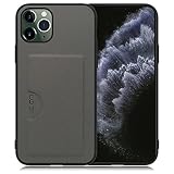 LOOF SKIN SLIM-SLOT レザー カード収納 スマホケース for iPhone 11 Pro 用 ケース カバー 背面 ストラップホール カードポケット シンプル 耐衝撃 薄型 軽量 leather [グレー]